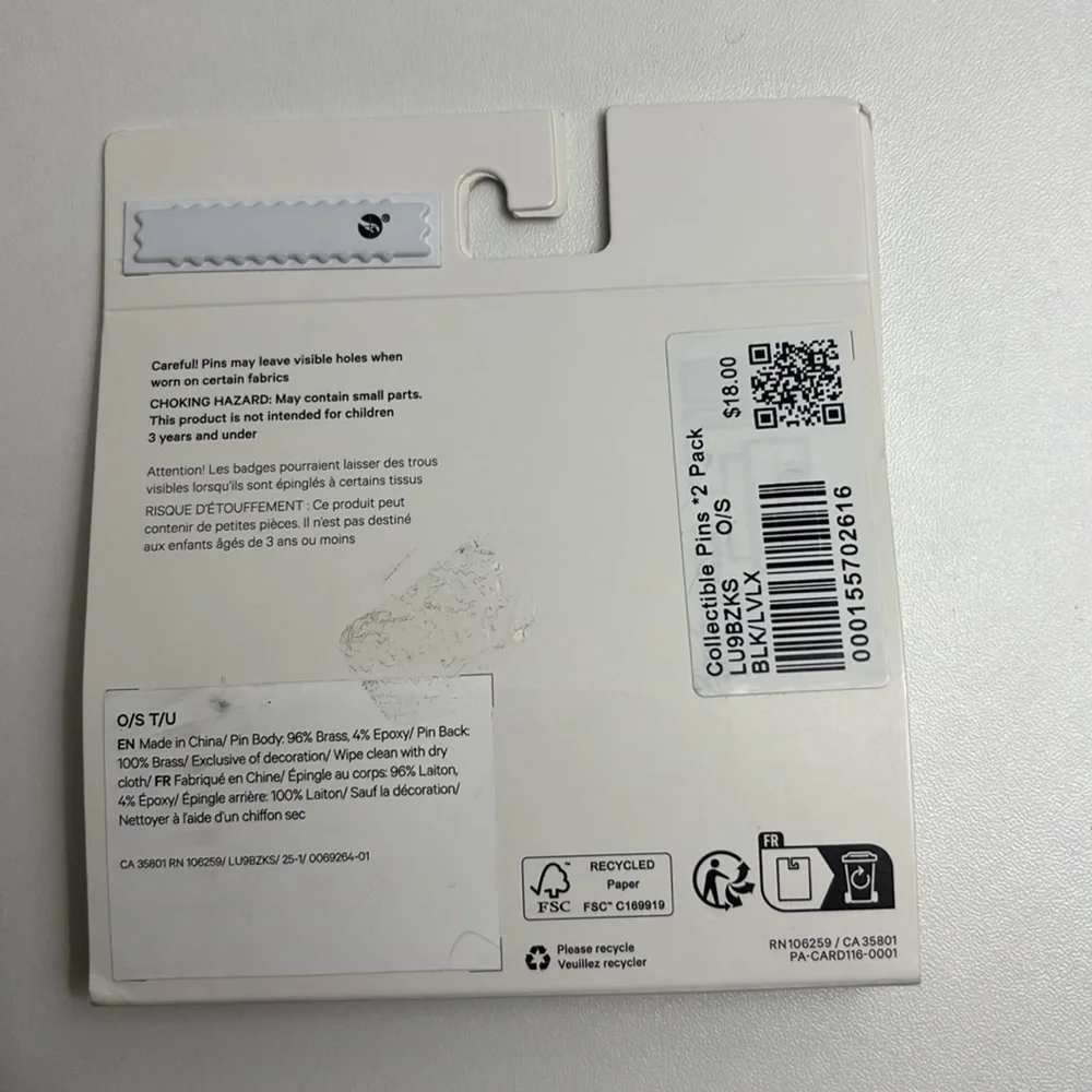 NWT Lululemon Collectible Pins Black and Lavender Lux - Picture 3 of 3